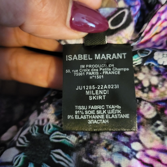 Isabel Marant Milendi Ruched Ruffled Silk-Blend, Women Mini Skirt, Size 6,Violet - Picture 10 of 16